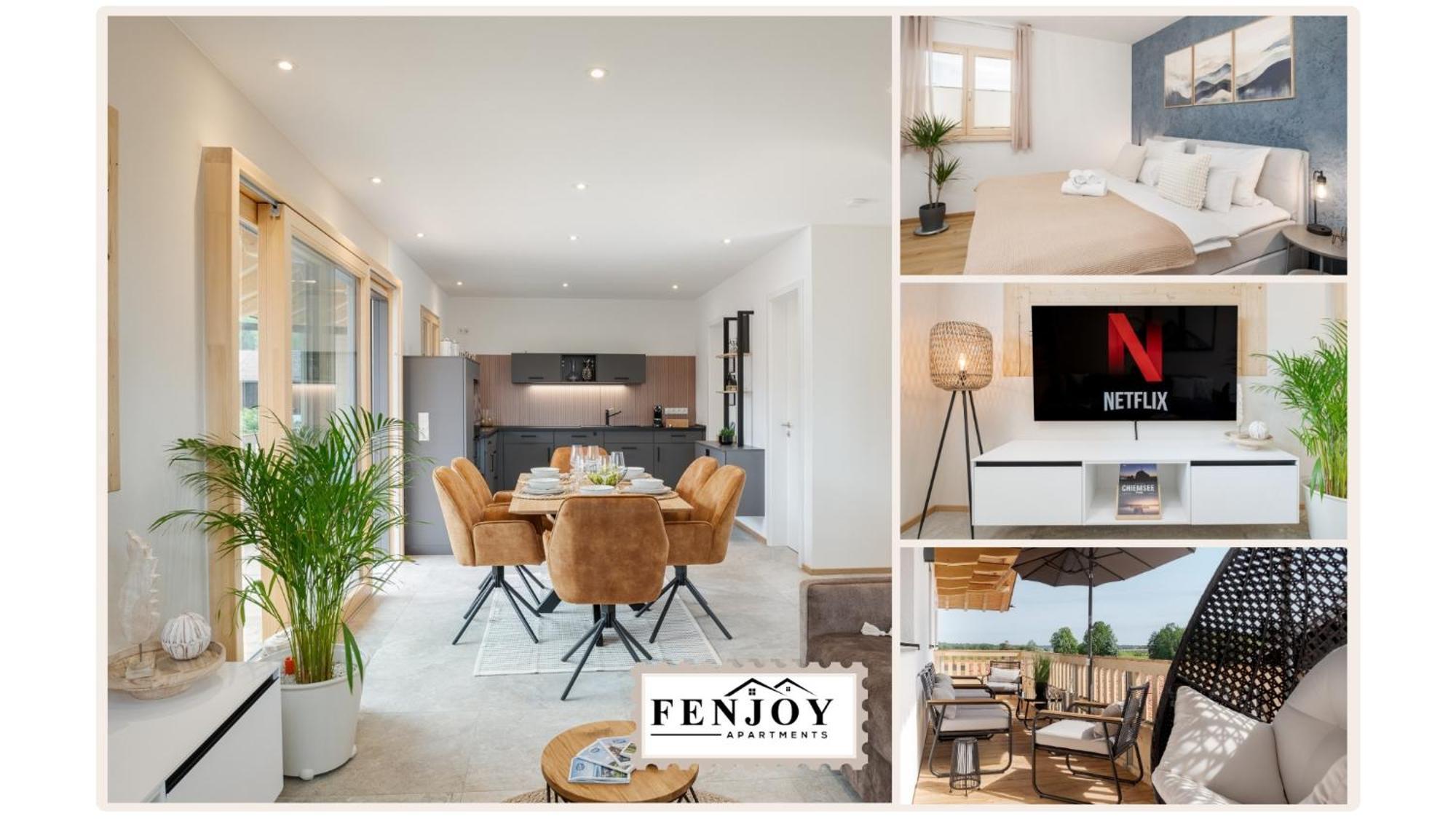 Fenjoy: Ferienapartment In Neubau / Balkon / Bbq Bernau am Chiemsee Bagian luar foto